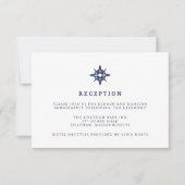 Carte de réception de mariage Maritime | Boussole (Devant)