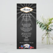 Carte de réception de mariage Menu Las Vegas Casin (Debout devant)