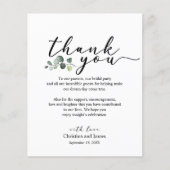 Carte de réception de mariage Merci Eucalyptus (Devant)