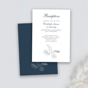 Carte de réception de mariage minimale pour feuill