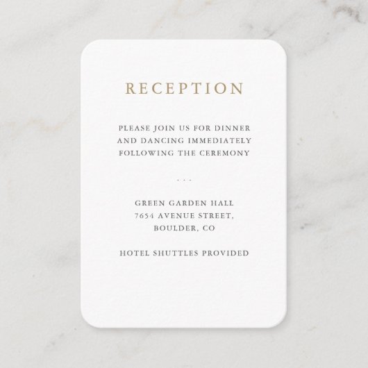 Carte de réception de mariage minimaliste simple (Devant)