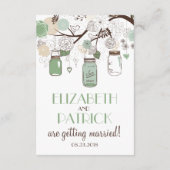 Carte de réception de mariage Mint Green Mason Jar (Dos)