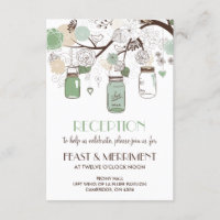 Carte de réception de mariage Mint Green Mason Jar