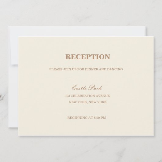 Carte de réception de mariage moderne (Devant)