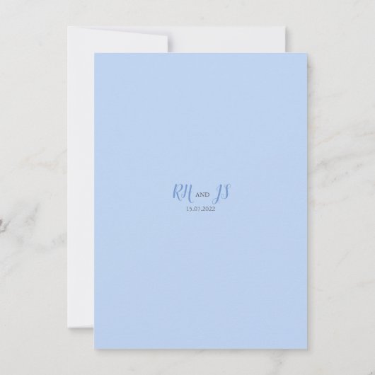 Carte de réception de mariage moderne à fleur de b (Dos)