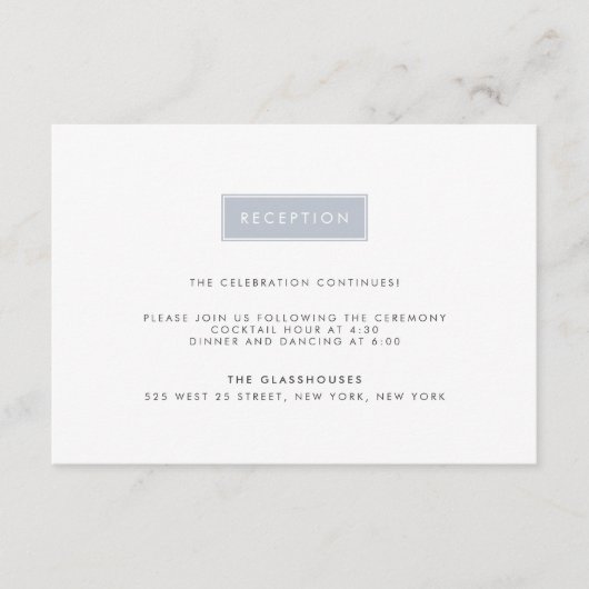 Carte de réception de mariage moderne | Ardoise (Devant)