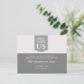 Carte de réception de mariage moderne avec ruban p (Debout devant)