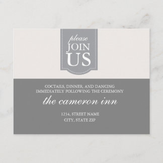 Carte de réception de mariage moderne avec ruban p