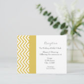 Carte de réception de mariage moderne Chevron blan (Debout devant)