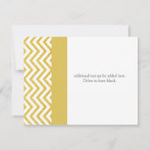 Carte de réception de mariage moderne Chevron blan (Dos)
