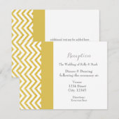 Carte de réception de mariage moderne Chevron blan (Devant / Derrière)