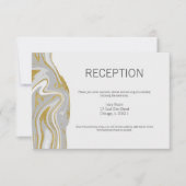 Carte de réception de mariage moderne en marbre et (Devant)