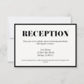 Carte de réception de mariage moderne gras Monsieu (Devant)