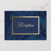 Carte de réception de mariage Motif bleu marine (Devant)
