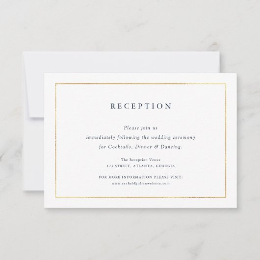 carte de réception de mariage nautique élégante (Devant)