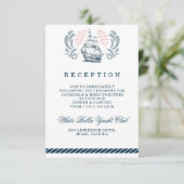 Carte de réception de mariage nautique moderne (Debout devant)
