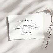 Carte de réception de mariage noir et blanc