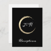 Carte de réception de mariage or minimalisme noir (Devant / Derrière)