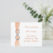 Carte de réception de mariage Orange Infinity (Debout devant)