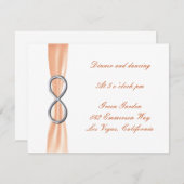 Carte de réception de mariage Orange Infinity (Devant / Derrière)