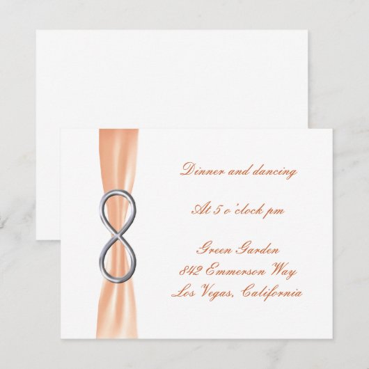 Carte de réception de mariage Orange Infinity (Devant / Derrière)