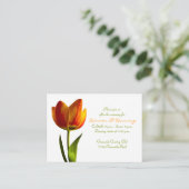Carte de réception de mariage Orange Tulip (Debout devant)