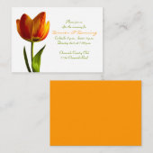 Carte de réception de mariage Orange Tulip (Devant / Derrière)