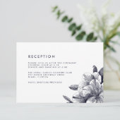 Carte de réception de mariage Orchidée de minuit (Debout devant)