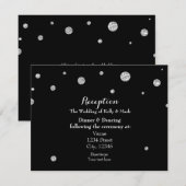 Carte de réception de mariage pailletée noir et ar (Devant / Derrière)