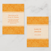 Carte de réception de mariage Paisley Orange (Devant / Derrière)