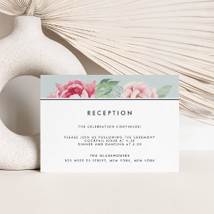 Carte de réception de mariage Peony antique