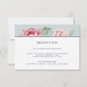 Carte de réception de mariage Peony antique (Devant)