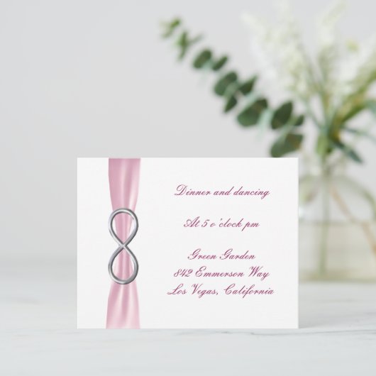 Carte de réception de mariage Pink Infinity (Debout devant)