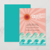 Carte de réception de mariage plage avec soleil ro (Devant / Derrière)