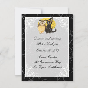 Carte de réception de mariage pour les chats et le