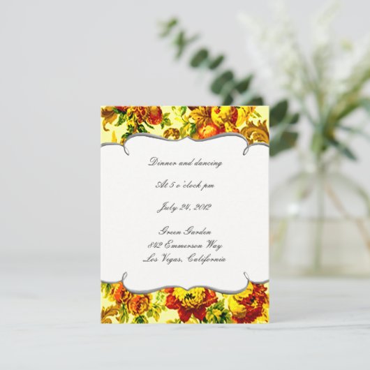 Carte de réception de mariage printanier (Debout devant)