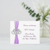 Carte de réception de mariage Purple Infinity Hear (Debout devant)