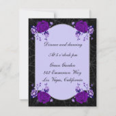 Carte de réception de mariage Purple Rose Floral S (Devant)
