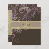 Carte de réception de mariage Purple Victoria (Devant / Derrière)