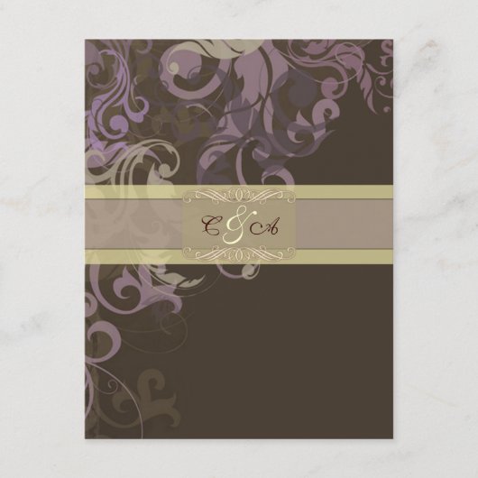 Carte de réception de mariage Purple Victoria (Devant)