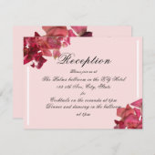 Carte de réception de mariage romantique Petal ros (Devant / Derrière)