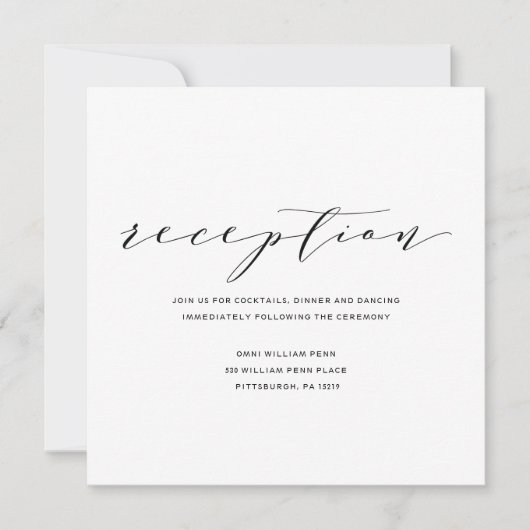 Carte de réception de mariage romantique simple (Devant)