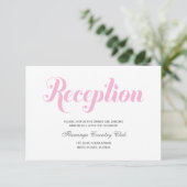 Carte de réception de mariage rose (Debout devant)