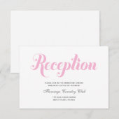Carte de réception de mariage rose (Devant / Derrière)