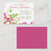 Carte de réception de mariage rose blanc floral (Devant / Derrière)