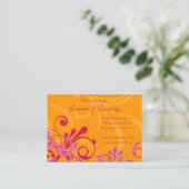 Carte de réception de mariage rose et orange (Debout devant)