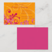 Carte de réception de mariage rose et orange (Devant / Derrière)