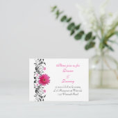 Carte de réception de mariage rose Gerbera Daisy (Debout devant)