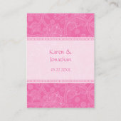 Carte de réception de mariage rose Paisley (Dos)