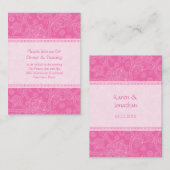 Carte de réception de mariage rose Paisley (Devant / Derrière)